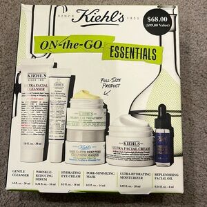 Kiehl’s on the go essentials kit new in box. Retail Cost $68 value $99